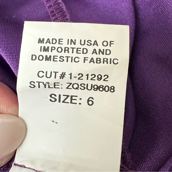 DAVID MEISTER Black Lace Cocktail Dress Beaded Cuffs, Purple Lining Size 6 - Picture 15 of 16